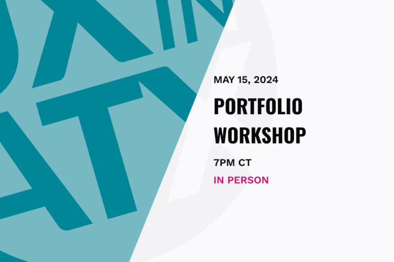 text says Portfolio workshop