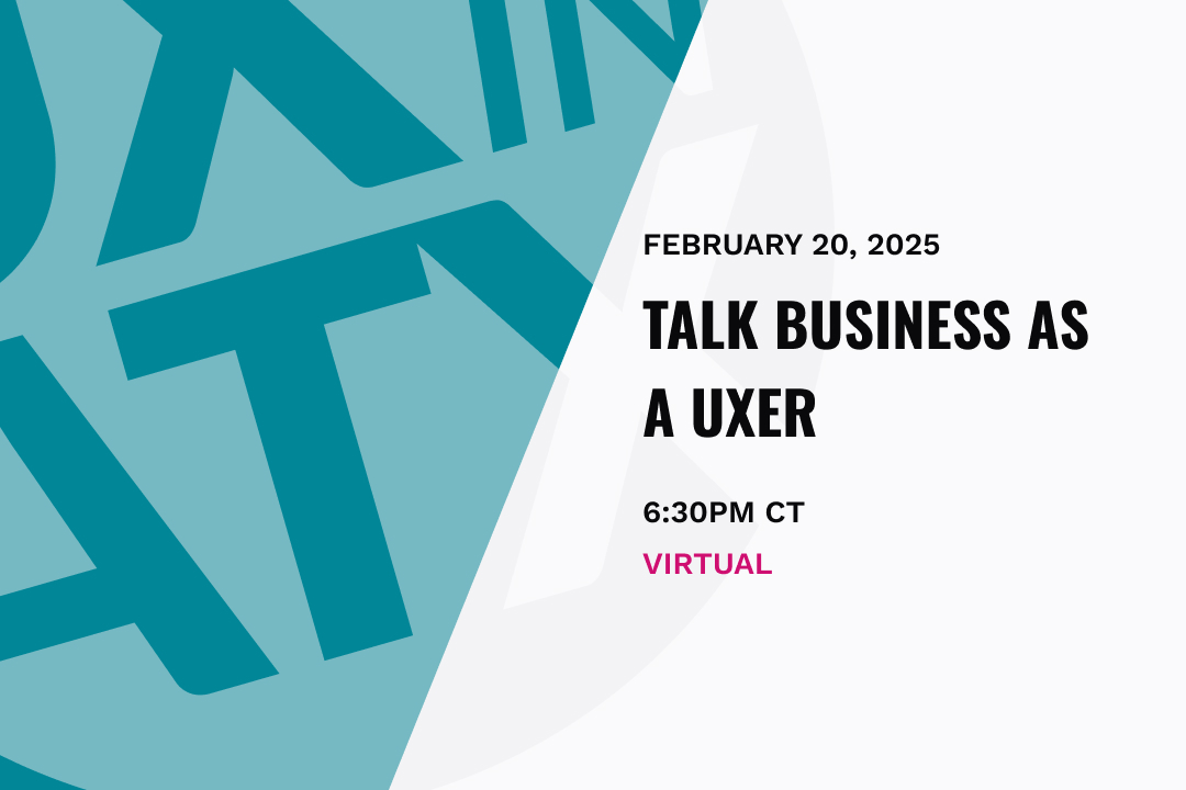 even banner says "Talk Business as a UXer"